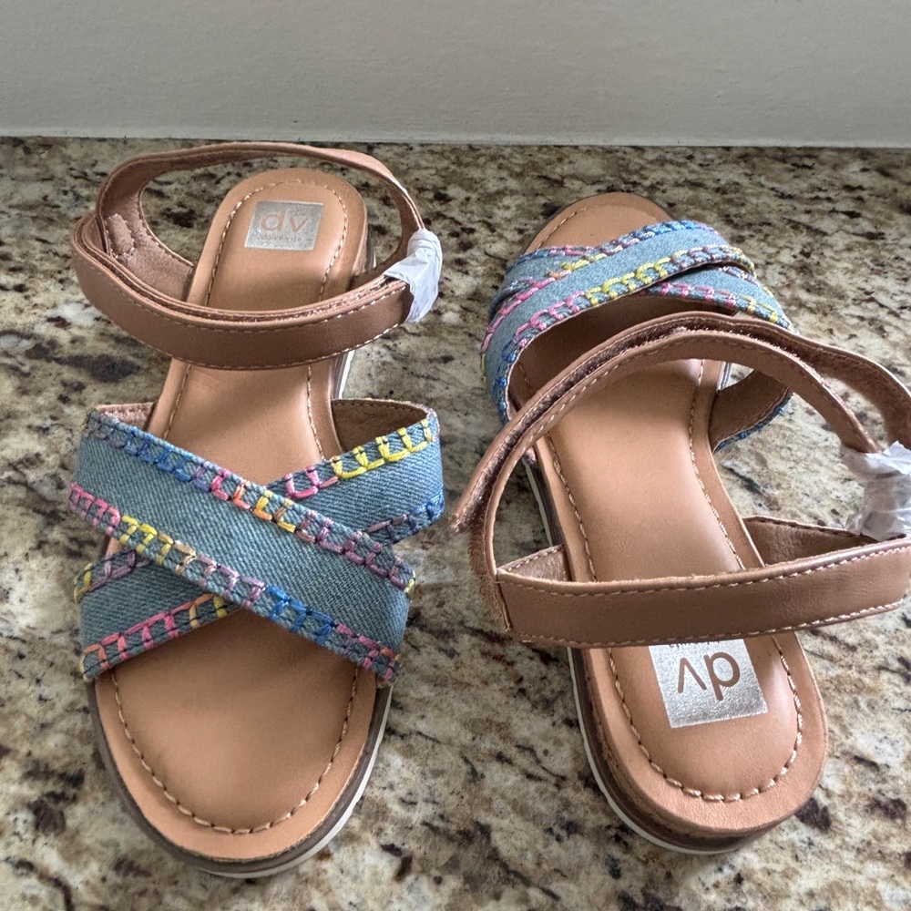 Dolce Vita Brown and Blue Sandals Stylish Flip Flops